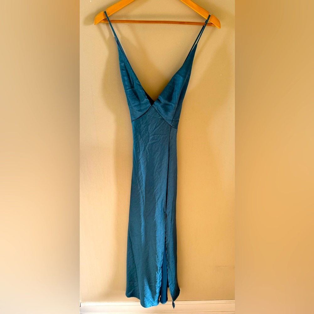 Elegant Teal Slip Dress